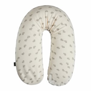 Coussin d'allaitement jersey cœurs / gris Candide