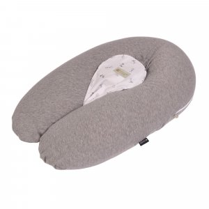 Coussin d'allaitement multirelax+ jersey gris chiné / lapins Candide