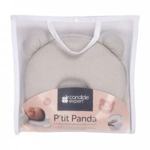 Cale tête bébé p'tit panda gris Candide