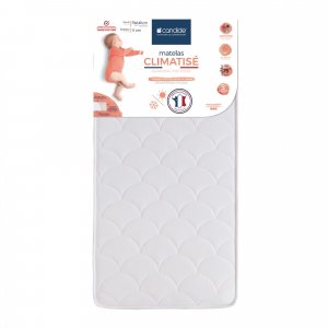 Pack matelas bébé climatisé + alèse blanc + drap housse blanc - 70x140 cm Candide