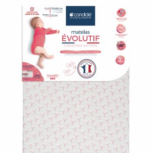 Matelas bébé évolutif déhoussable 70 x 140 cm Candide