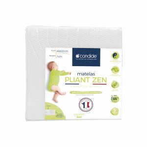 Matelas bébé zen pliant 60 x 120 cm déhoussable Candide