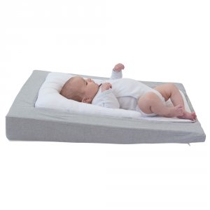 Matelas a langer douillet 2 en 1 gris chiné Candide