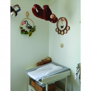 Matelas a langer douillet 2 en 1 gris chiné Candide