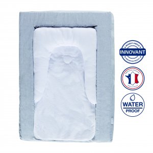 Matelas a langer douillet 2 en 1 gris chiné Candide