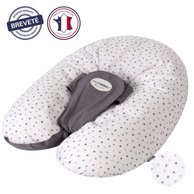 Coussin d'allaitement multirelax+ polyester coton gris/étoiles