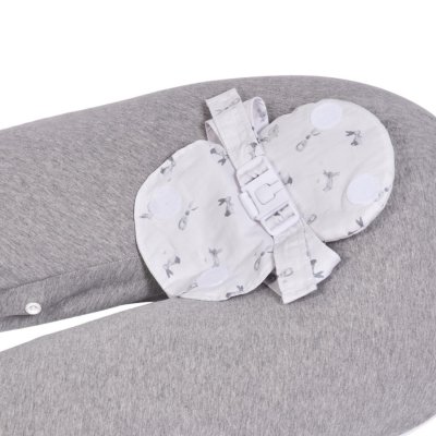 Coussin d'allaitement multirelax+ jersey gris chiné / lapins
