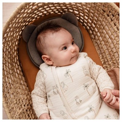 Cale tête bébé p'tit panda gris foncé