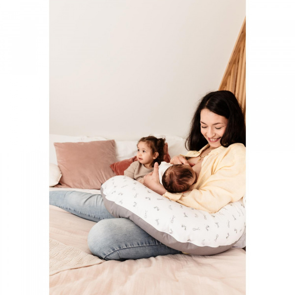 Coussin d'allaitement multirelax+ polyester coton gris/étoiles Candide