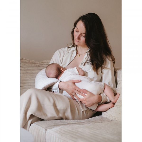 Brassard d'allaitement jersey gris / beige Candide