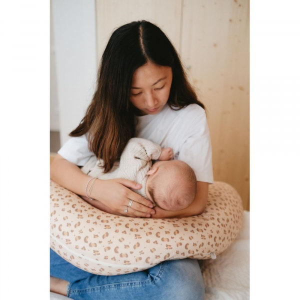 Coussin d'allaitement jersey léopard Candide