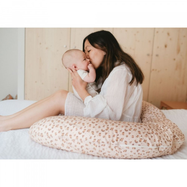 Coussin d'allaitement jersey léopard Candide