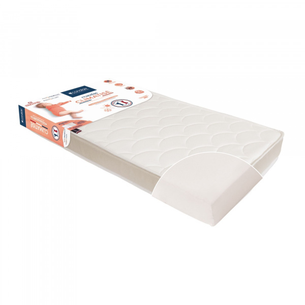 Pack matelas bébé climatisé + alèse blanc + drap housse blanc - 70x140 cm Candide