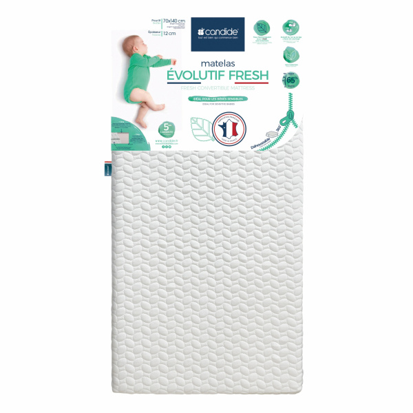 Matelas évolutif fresh déhoussable 360° 70x140 cm Candide