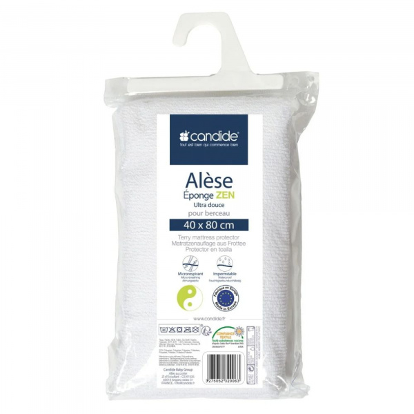 Alèse éponge viscose de bambou 40x80 cm blanc Candide