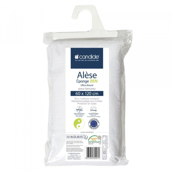 Alèse éponge viscoce de bambou zen 60x120cm blanc Candide