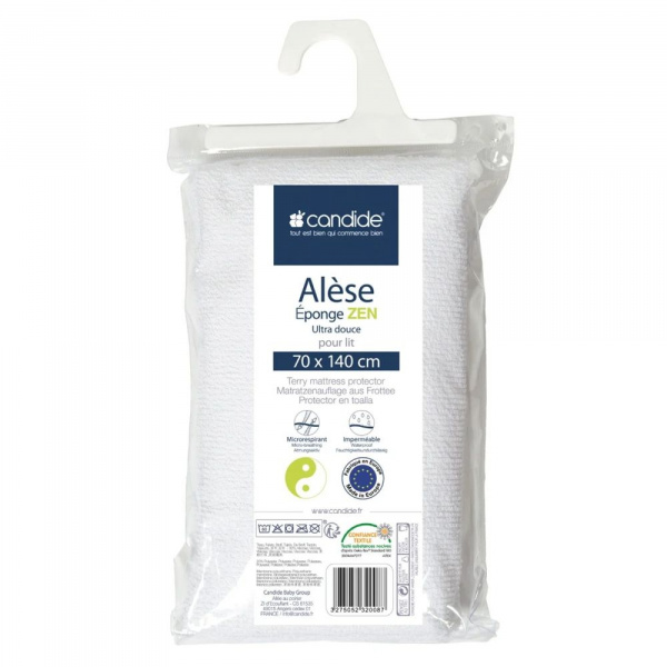 Alèse éponge viscose de bambou 40x80 cm blanc Candide