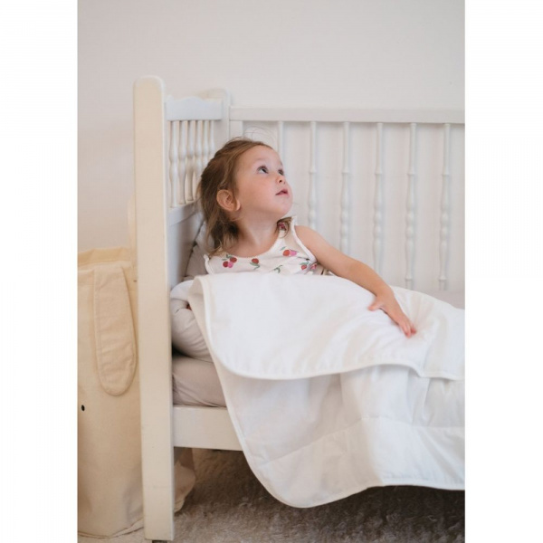 Couette pour enfant 100 x 140 cm en coton bio blanc Candide