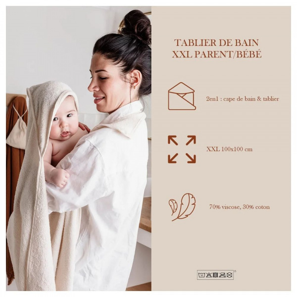 Cape de bain 2 en 1 pour bébé rose Candide
