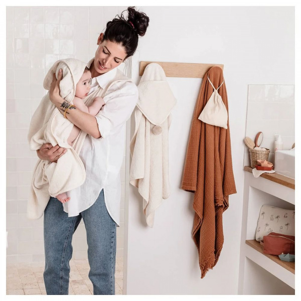 Cape de bain 2 en 1 pour bébé vert d'eau Candide