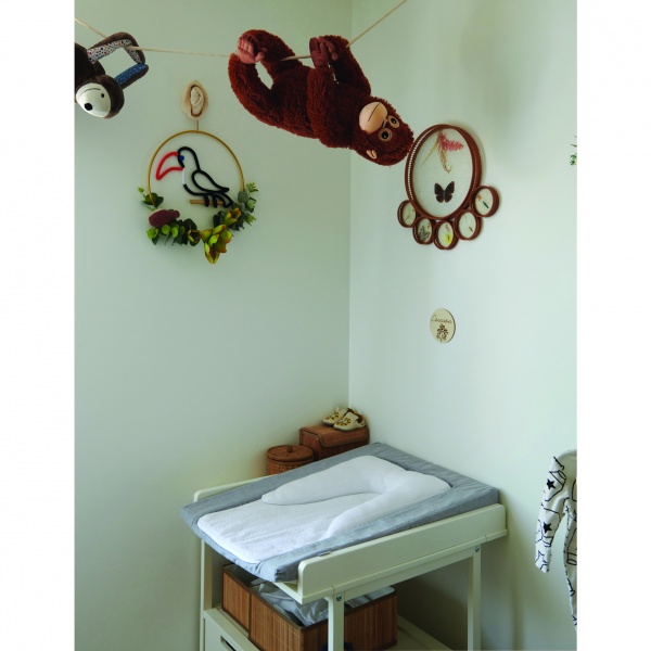 Matelas a langer douillet 2 en 1 gris chiné Candide