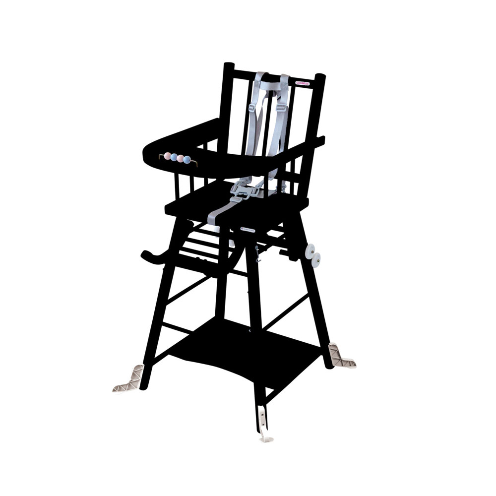 Chaise Haute Bebe Marcel Transformable Barreaux Laque Noir De Combelle Sur Allobebe