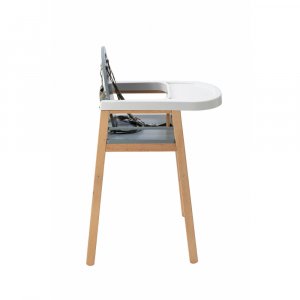 Chaise haute bois lili hybride bleu gris Combelle