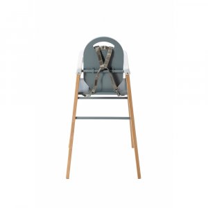 Chaise haute bois lili hybride bleu gris Combelle