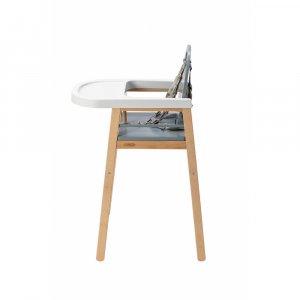 Chaise haute bois lili hybride bleu gris Combelle