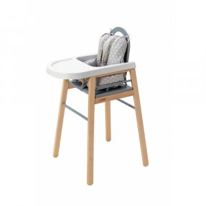 Chaise haute bois lili hybride bleu gris Combelle