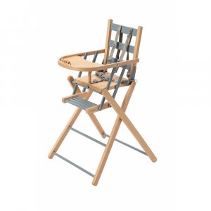 Chaise haute pliante sarah hybride bleu gris Combelle