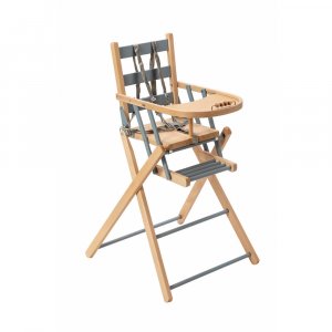 Chaise haute pliante sarah hybride bleu gris Combelle