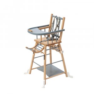 Chaise haute évolutive marcel hybride bleu gris Combelle