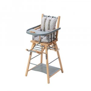Chaise haute évolutive marcel hybride bleu gris Combelle