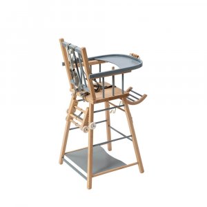 Chaise haute évolutive marcel hybride bleu gris Combelle