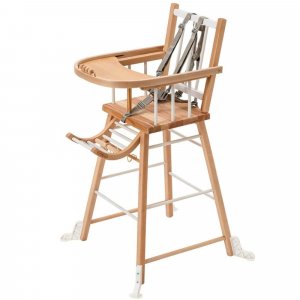 Chaise haute en bois andré hybride blanc Combelle