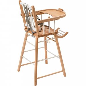 Chaise haute en bois andré hybride blanc Combelle