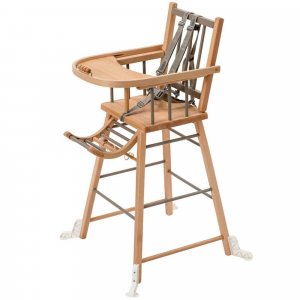 Chaise haute en bois andré hybride gris Combelle