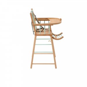 Chaise haute en bois andré hybride vert mint Combelle