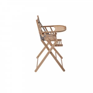 Pack chaise haute pliante sarah vernis naturel et sa tablette blanche amovible Combelle