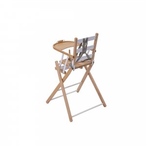 Pack chaise haute pliante sarah hybride blanc et sa tablette blanche amovible Combelle