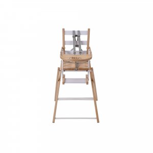 Pack chaise haute pliante sarah hybride blanc et sa tablette blanche amovible Combelle