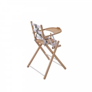 Pack chaise haute pliante sarah hybride blanc et sa tablette blanche amovible Combelle