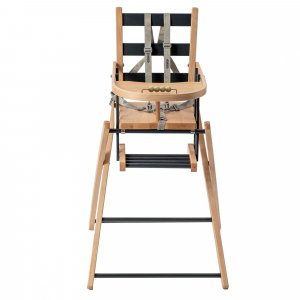 Pack chaise haute pliante sarah hybride anthracite et sa tablette blanche amovible Combelle