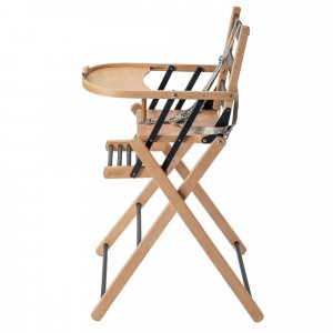 Pack chaise haute pliante sarah hybride anthracite et sa tablette blanche amovible Combelle