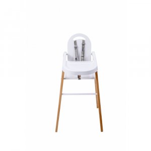 Chaise haute bois lili hybride blanc Combelle