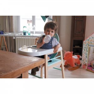 Chaise haute bois lili hybride gris Combelle