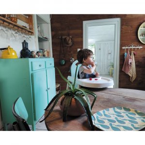 Chaise haute bois lili hybride noir Combelle