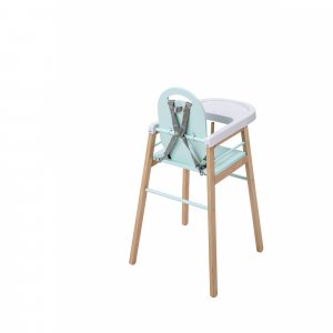 Chaise haute bois lili hybride vert mint Combelle