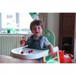 Chaise haute bois lili hybride vert mint Combelle